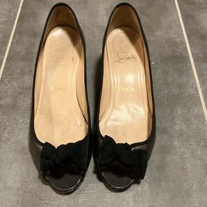 Louboutin silver shoes